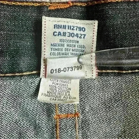 True Religion Rare‎ Embroidered Hindu God Billy Vintage Wide Leg Jeans 36x28 - Picture 9 of 12